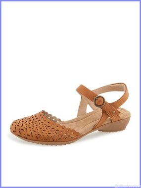 Womens Vinya Flat Sandals Faux Leather Memory Foam Adjustable Casual